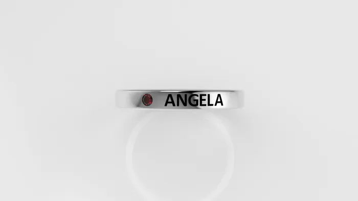 Rings Jcm 21 jewelry 14k Ring with Custom Names ANGELA with 1 RUBY