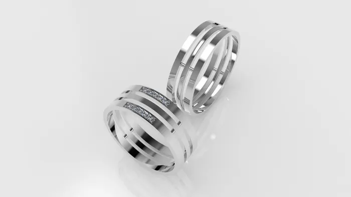 Rings JCM DESIGN JEWELRY 14K Engagement Band Rings with 10 MOISSANITE 1mm VS1 each cut chanel setting prongs for men and women
