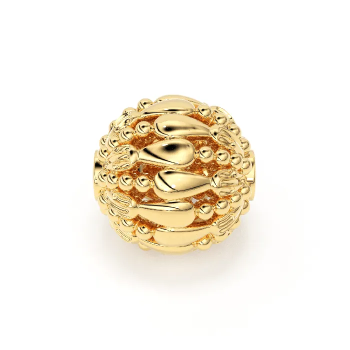 Round Designer Solid Gold 14k 18k Handmade Gold Spacer Bead Jewelry Making Supply 6mm Jalvi Co PreStyled Sets