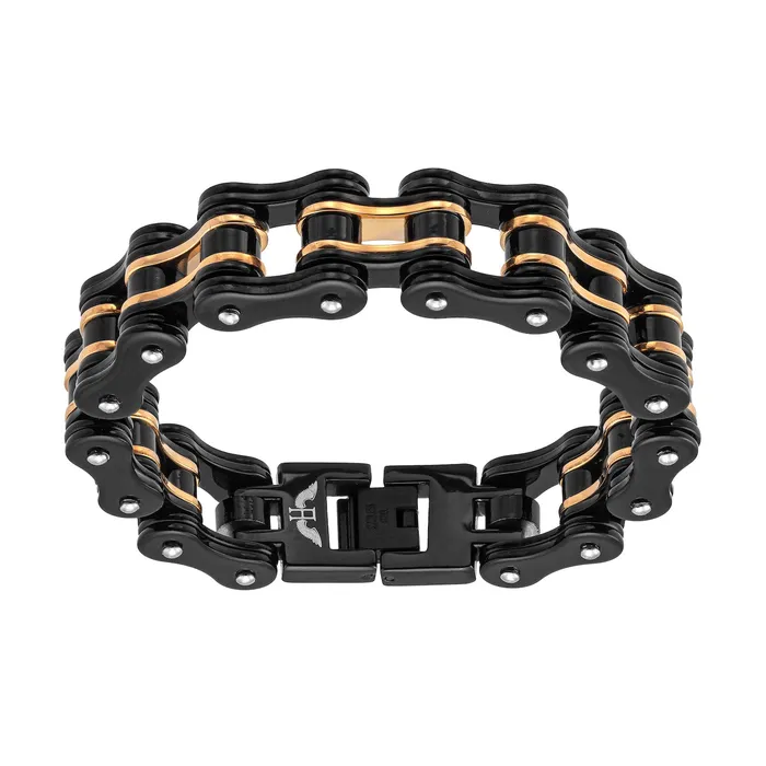 Spirito Rosa Bracelets Aeon Amsterdam Bracelet Black and Gold Ion Plated Stainless Steel