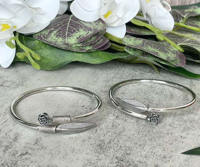 Sterling Silver Criss Cross Open Feather Bangles SophiaRene Boutique Rings