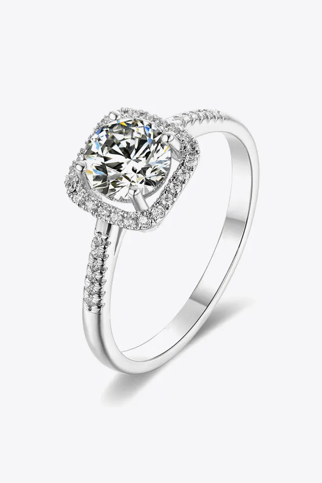 Trendsi Rings 1 Carat Moissanite Zircon Ring