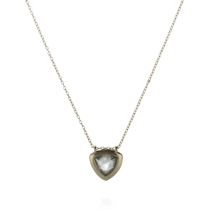 Triangle Rose Cut Salt and Pepper Diamond Necklace Nicole Landaw Necklaces